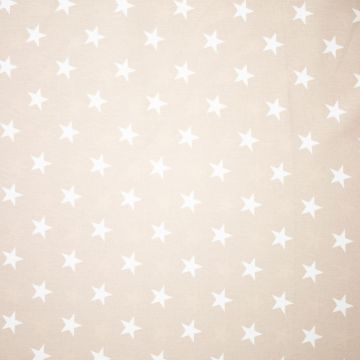 Baumwoll-Popeline Sterne Beige