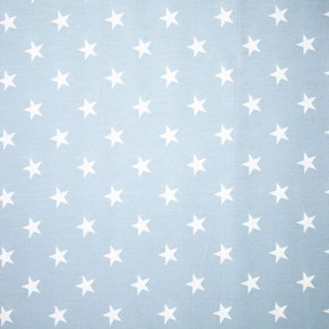 Baumwoll-Popeline Sterne hellblau