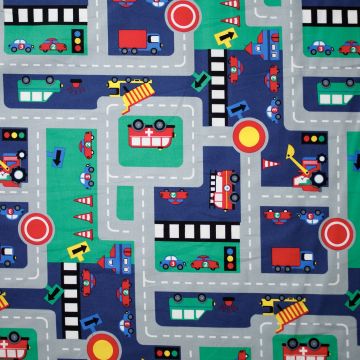 Baumwoll-Popeline Verkehr Dunkelblau