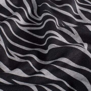 Doppeljersey mit grafischem Linienmuster Grau