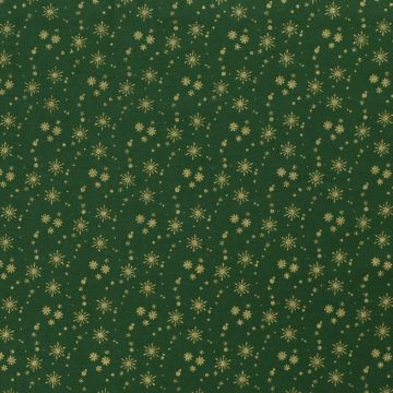 Baumwoll-Popeline mit Druck und Folie – Weihnachtssterne Grün