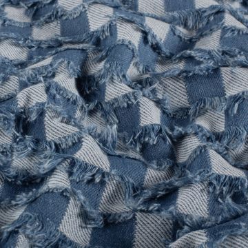 Denimstoff mit Karomuster Indigo
