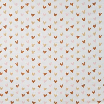 Jersey-Stoff mit Herzchen und Goldakzent