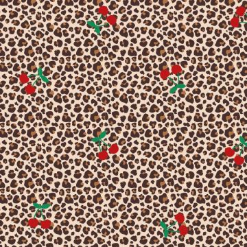 Trikot Digitaldruck Leopardenmuster mit Kirschen