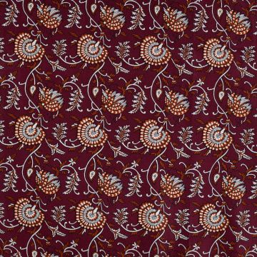 Baumwolle Combi Tropical Flower bordeaux