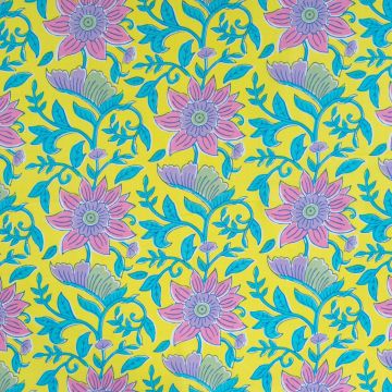 Baumwolle Retro Floral Lime