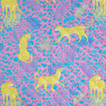 Baumwoll-Combi-Patchworkstoff Panther Rosa