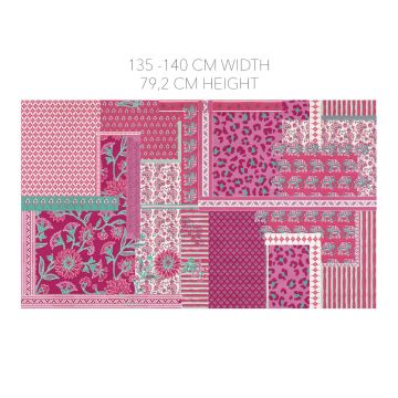 Baumwoll-Combistoff Patchwork Fuchsia