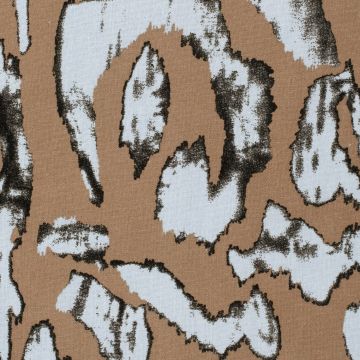 Gewebter Viskose-Leinenstoff mit abstraktem Muster Braun