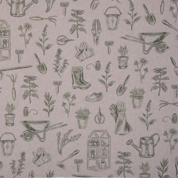Linen-Look Digitaldruck Gemüsegarten