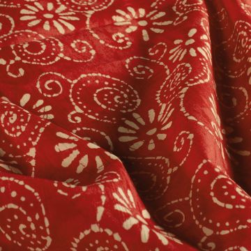 Batik-Baumwolle mit Blumenmuster Rot