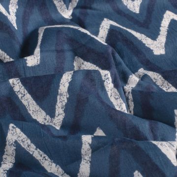 Bedruckter Batik-Baumwollstoff abstrakt blau