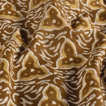 Bedruckter Batik-Baumwollstoff Fantasy Braun