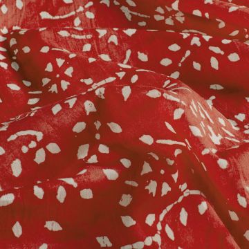Batik-Baumwolle mit Blumenprint Rot