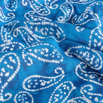Batik-Baumwolle mit Paisley-Print Türkis