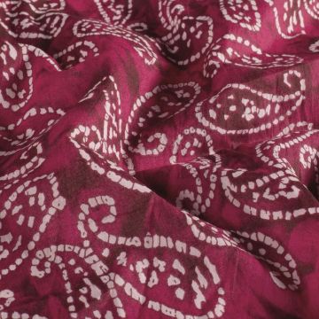 Batik-Baumwollstoff Paisley Fuchsia