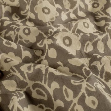Batik-Baumwolle mit Blumenprint Hellgrau