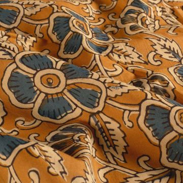 Batik-Baumwollstoff Blumenprint Brique