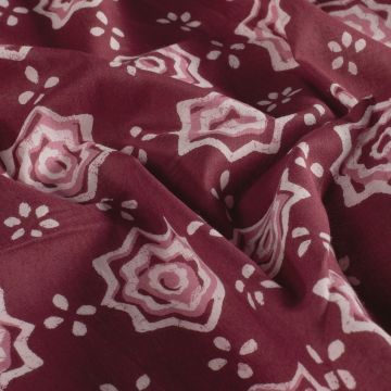 Batik-Baumwolle mit Sternenprint Bordeaux