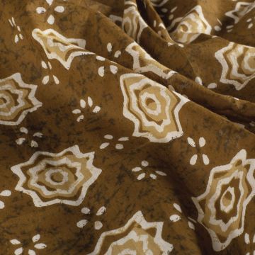 Batik-Baumwolle mit Sternenprint Braun