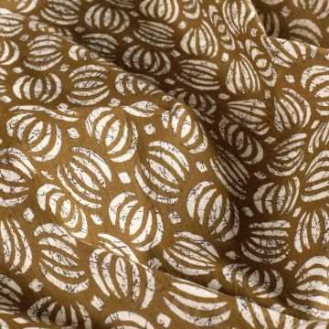 Batik-Baumwolle bedruckt Blätter Braun