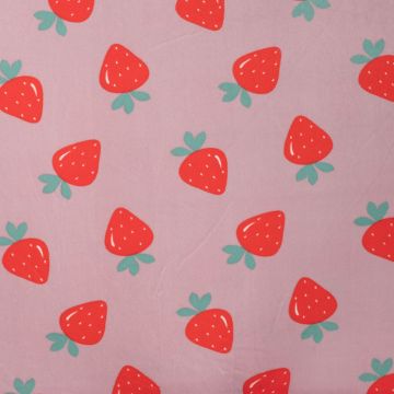Nicky-Velours mit Erdbeeren in Altrosa