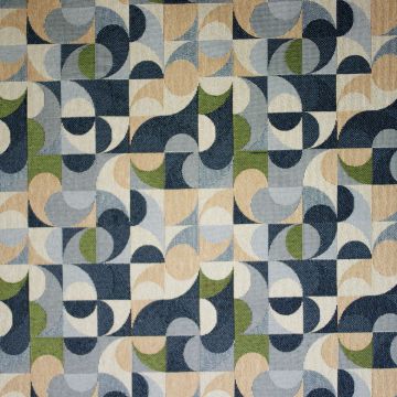 Gobelinstoff Retro Organic Blau