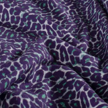 French Terry Leopard Dunkelviolett