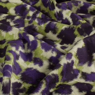 French Terry Leopardenmuster Lime
