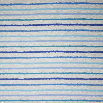 Alphen Fleece-Stoff Streifen Blau