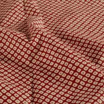 Baumwoll-Popeline mit Print – Karos und Punkte Bordeaux