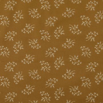 Bedruckter Baumwoll-Popeline Stoff mit Blumenmotiv Camel