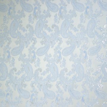 Jacquard-Futter Paisley Seeblau