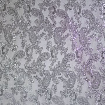 Jacquard-Futter Paisley silbergrau TT