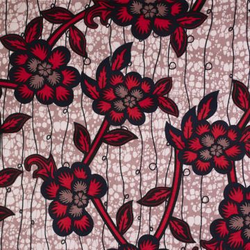 Cotton Wax Original 82102 Baumwollstoff Batik Rot