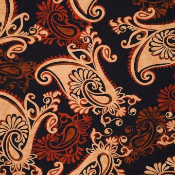 Viskose-Jersey Paisley Ziegelrot