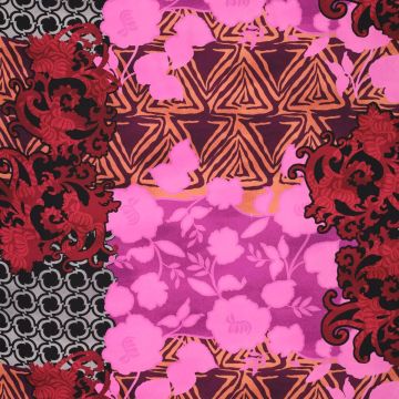 Stretch-Viskose Barockblumen Zyklame