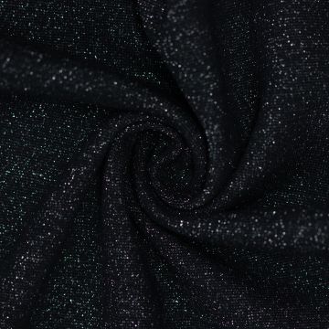 Bündchenstoff Lurex Schwarz