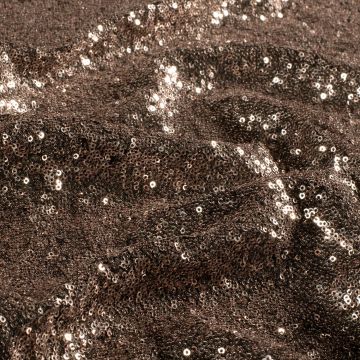 Meshstoff mit Pailletten Uni Bronze