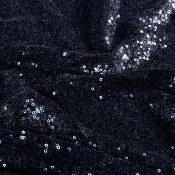 Mesh-Stoff mit Pailletten Uni Blau