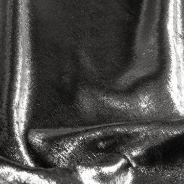Satin Stoff mit Folienprint – Uni Silber