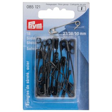 PRYM Sicherheitsnadeln aus Stahl 27-50 mm schwarz. 085121