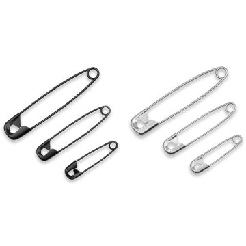 PRYM Sicherheitsnadeln Stahl 27–50 mm Silber/Schwarz 085122