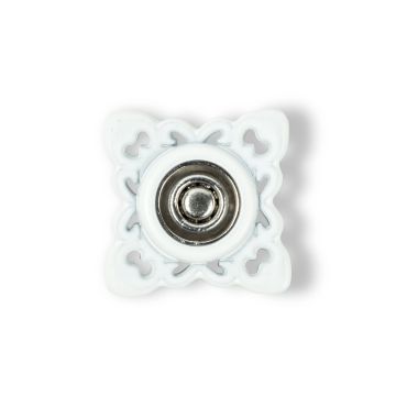 Druckknöpfe quadratisch 21 mm weiß