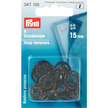 Druckknöpfe KST rund schwarz 15 mm