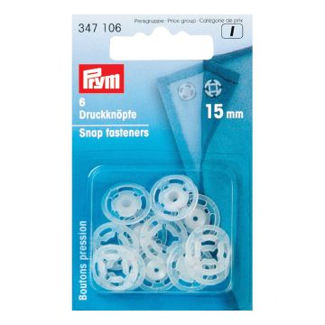 Druckknöpfe KST rund transparent 15 mm