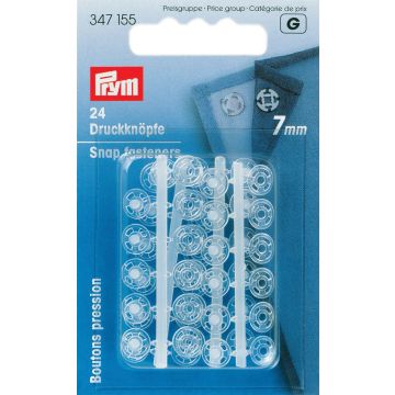 Druckknöpfe KST rund transparent 7 mm