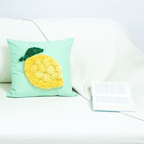 DIY Pompon citroen kussen