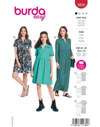 Burda Schnittmuster 5829 - Kleid Damen Größe 34 bis 48