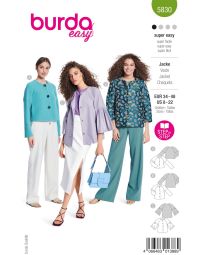 Burda Style Schnittmuster 5830 Damenjacke
